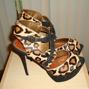 Sam Edelman Leopard Peep Toe Heels